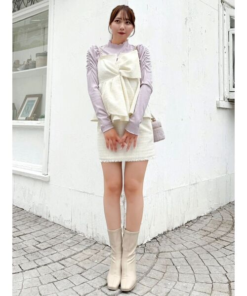 dazzlin（ダズリン）の「ポケットミニスカート/ツイード（スカート・レディース・ピンク/アイボリー/ブラック・SMALL/MEDIUM）」の8枚目の写真