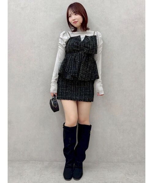 dazzlin（ダズリン）の「ポケットミニスカート/ツイード（スカート・レディース・ピンク/アイボリー/ブラック・SMALL/MEDIUM）」の9枚目の写真