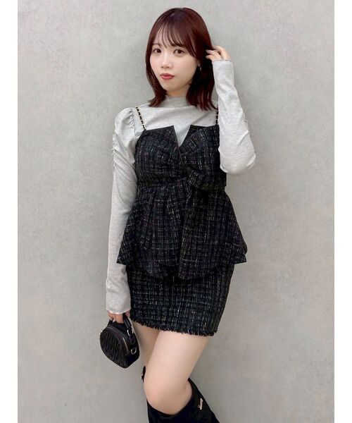 dazzlin（ダズリン）の「ポケットミニスカート/ツイード（スカート・レディース・ピンク/アイボリー/ブラック・SMALL/MEDIUM）」の10枚目の写真