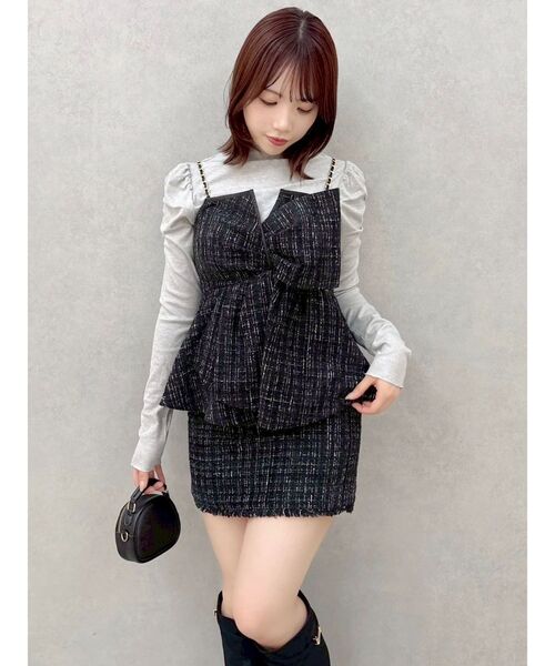 dazzlin（ダズリン）の「ポケットミニスカート/ツイード（スカート・レディース・ピンク/アイボリー/ブラック・SMALL/MEDIUM）」の11枚目の写真