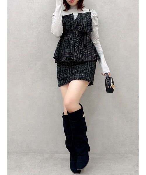 dazzlin（ダズリン）の「ポケットミニスカート/ツイード（スカート・レディース・ピンク/アイボリー/ブラック・SMALL/MEDIUM）」の13枚目の写真