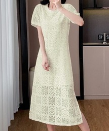 ★minagram★ クラシー パンチングレースワンピ(2color) パンチングレース」に該当するワンピース/ドレスファッション