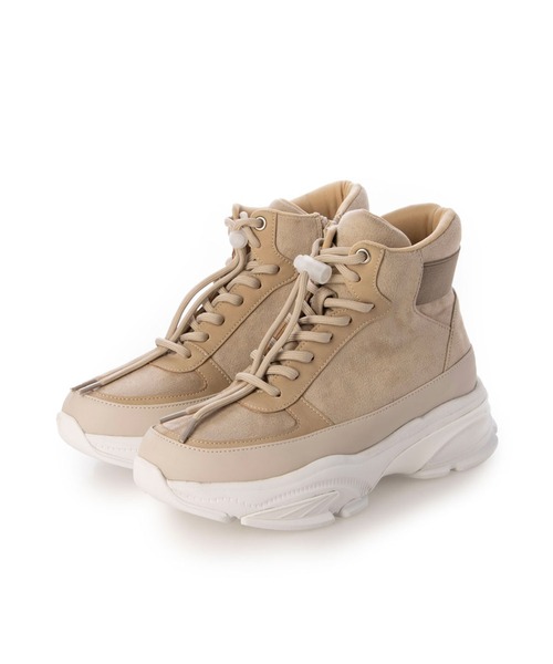 enchanted(エンチャンテッド)の「撥水レースアップサイドジップスニーカーブーツ(ブーツ・レディース・ベージュ/ピンクベージュ/グレイッシュベージュ/ブラック・24/23.5/23/22.5/25/24.5)」の21枚目の写真