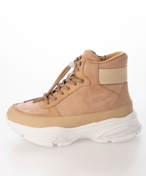 enchanted(エンチャンテッド)の「撥水レースアップサイドジップスニーカーブーツ(ブーツ・レディース・ベージュ/ピンクベージュ/グレイッシュベージュ/ブラック・24/23.5/23/22.5/25/24.5)」の8枚目の写真