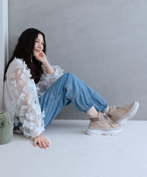 enchanted(エンチャンテッド)の「撥水レースアップサイドジップスニーカーブーツ(ブーツ・レディース・ベージュ/ピンクベージュ/グレイッシュベージュ/ブラック・24/23.5/23/22.5/25/24.5)」の14枚目の写真