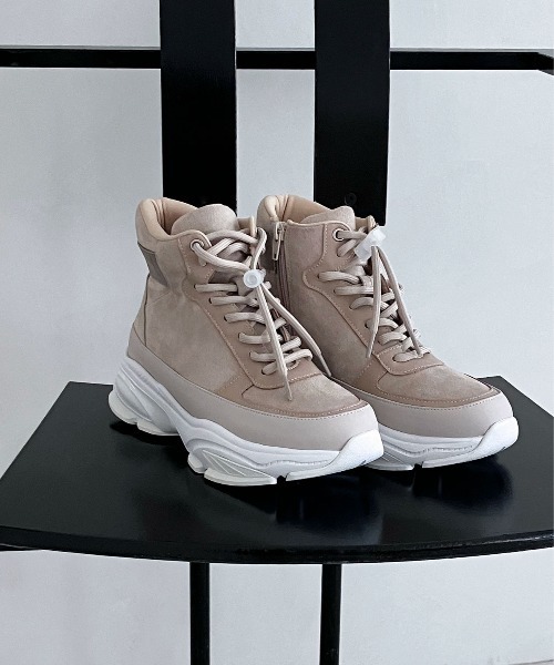 enchanted(エンチャンテッド)の「撥水レースアップサイドジップスニーカーブーツ(ブーツ・レディース・ベージュ/ピンクベージュ/グレイッシュベージュ/ブラック・24/23.5/23/22.5/25/24.5)」の18枚目の写真