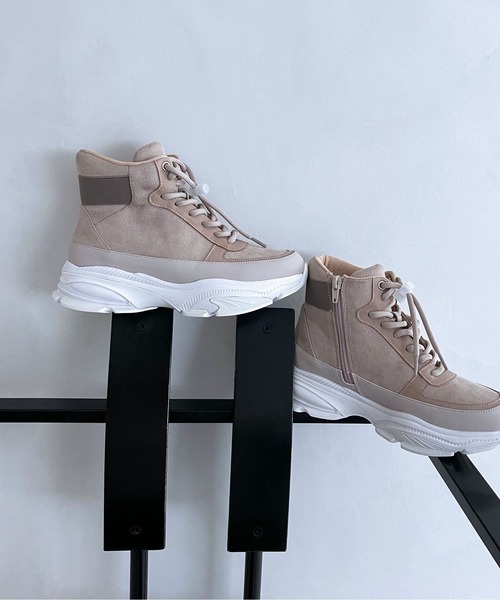 enchanted(エンチャンテッド)の「撥水レースアップサイドジップスニーカーブーツ(ブーツ・レディース・ベージュ/ピンクベージュ/グレイッシュベージュ/ブラック・24/23.5/23/22.5/25/24.5)」の19枚目の写真