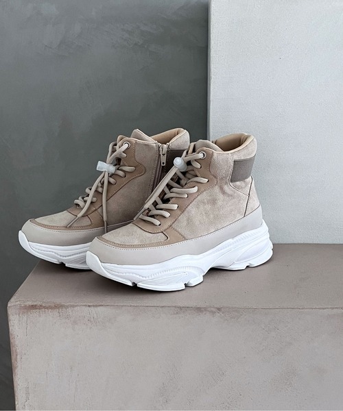 enchanted(エンチャンテッド)の「撥水レースアップサイドジップスニーカーブーツ(ブーツ・レディース・ベージュ/ピンクベージュ/グレイッシュベージュ/ブラック・24/23.5/23/22.5/25/24.5)」の20枚目の写真