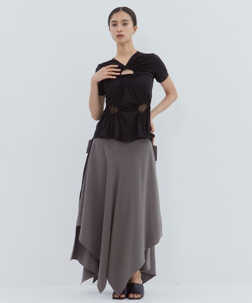 YOHEI OHNO（ヨウヘイオオノ）の「【YOHEI OHNO/ヨウヘイオオノ】《STUDIOUS別注》Our Basic Skirt（スカート・レディース・ブラック/グレー・36/38）」の7枚目の写真