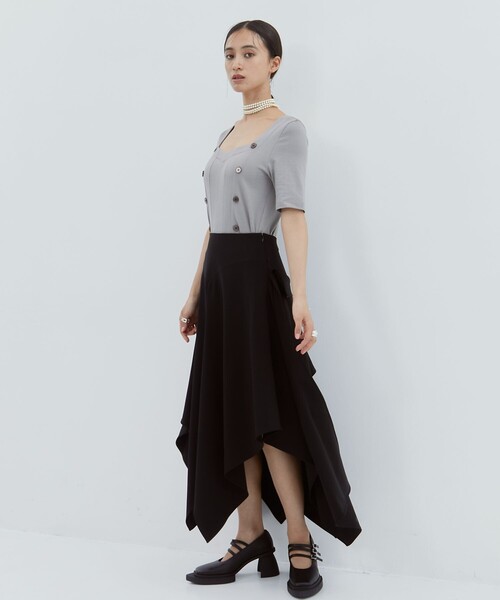YOHEI OHNO（ヨウヘイオオノ）の「【YOHEI OHNO/ヨウヘイオオノ】《STUDIOUS別注》Our Basic Skirt（スカート・レディース・ブラック/グレー・36/38）」の22枚目の写真