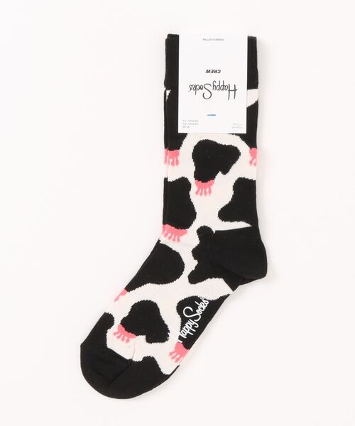 Happy Socks(ハッピーソックス)の「【66】【HAPPY SOCKS】キャッチーデザインソックス(ソックス/靴下・レディース・ブラック・SMALL)」の1枚目の写真
