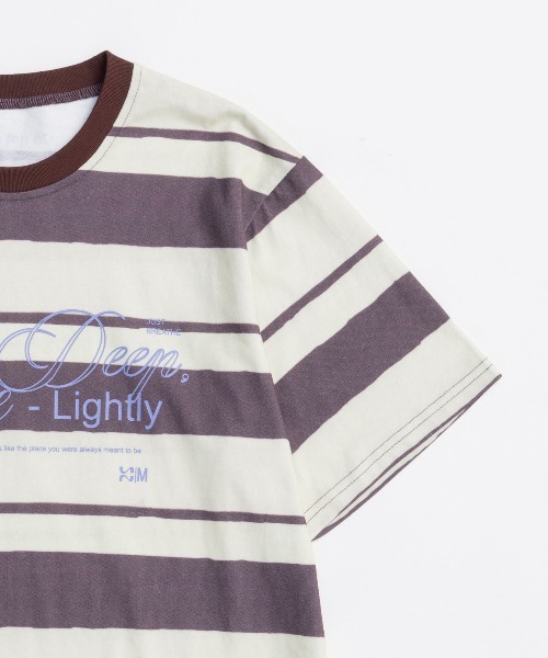 MAISON SPECIAL(メゾンスペシャル)の「Breathe Border T-shirt/BreatheボーダーTシャツ(Tシャツ/カットソー・レディース・チャコールグレー/グリーン/イエロー・FREE)」の14枚目の写真