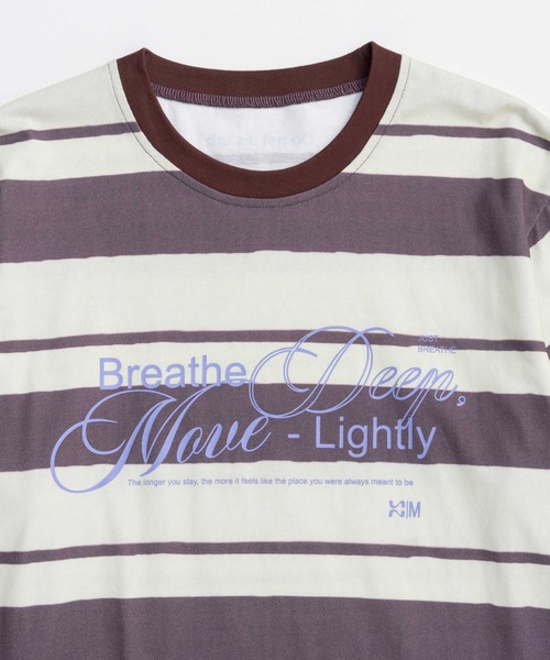MAISON SPECIAL(メゾンスペシャル)の「Breathe Border T-shirt/BreatheボーダーTシャツ(Tシャツ/カットソー・レディース・チャコールグレー/グリーン/イエロー・FREE)」の13枚目の写真