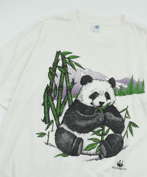 VINTAGE（ヴィンテージ）の「【USED】80’s ALTEX “Panda” アニマル Tシャツ USA製（Tシャツ/カットソー・メンズ・ホワイト・LARGE）」の2枚目の写真