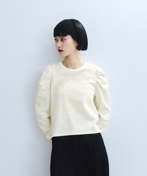 ADAM ET ROPE'（アダムエロペ）の「【WEB限定】バックペプラムカットソー（Tシャツ/カットソー・レディース・ブラック/キナリ/ダークブラウン・FREE）」の7枚目の写真