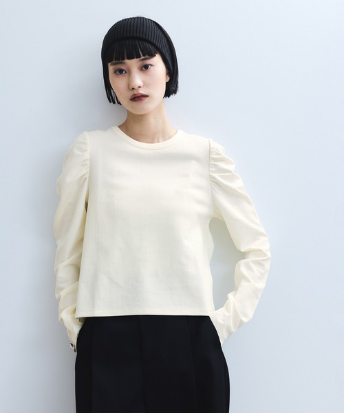 ADAM ET ROPE'（アダムエロペ）の「【WEB限定】バックペプラムカットソー（Tシャツ/カットソー・レディース・ブラック/キナリ/ダークブラウン・FREE）」の16枚目の写真