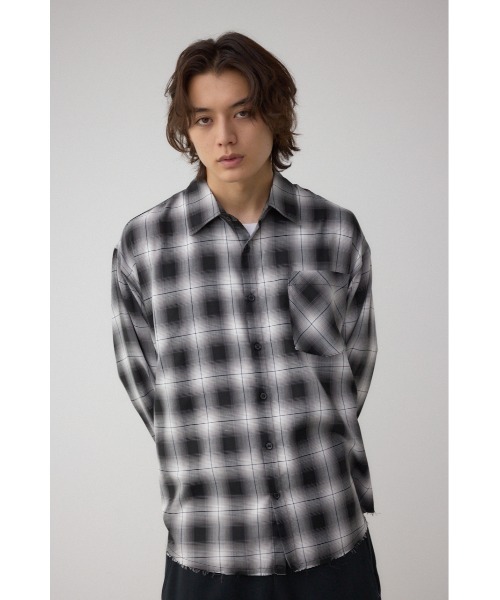 AZUL by moussy（アズールバイマウジー）の「C/Tライトオンブレーチェックシャツ（シャツ/ブラウス・メンズ・ブルー系その他/ブラック系その他・LARGE/MEDIUM）」の2枚目の写真