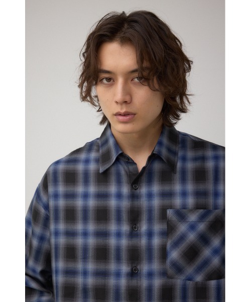 AZUL by moussy（アズールバイマウジー）の「C/Tライトオンブレーチェックシャツ（シャツ/ブラウス・メンズ・ブルー系その他/ブラック系その他・LARGE/MEDIUM）」の13枚目の写真