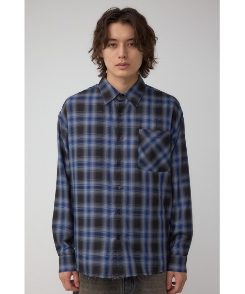 AZUL by moussy（アズールバイマウジー）の「C/Tライトオンブレーチェックシャツ（シャツ/ブラウス・メンズ・ブルー系その他/ブラック系その他・LARGE/MEDIUM）」の15枚目の写真