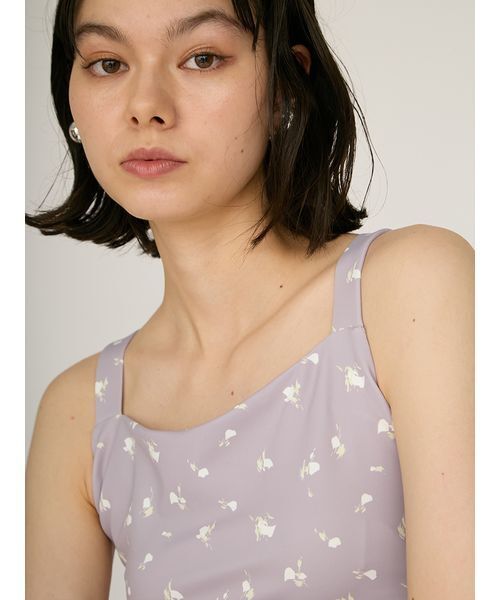 emmi（エミ）の「ディフォームフラワーブラトップ（キャミソール・レディース・グレー/ホワイト/ブラウン・0/1）」の9枚目の写真