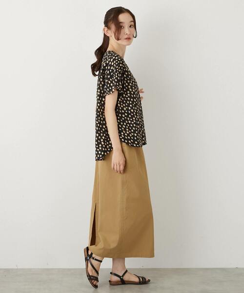 MELROSE claire（メルローズ クレール）の「【テンセルストレッチツイルベイカースカート】（スカート・レディース・ダークネイビー/カーキ/ベージュ・3/2）」の13枚目の写真