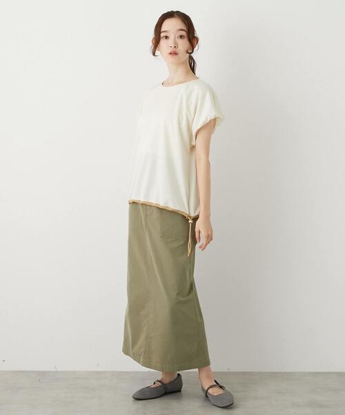 MELROSE claire（メルローズ クレール）の「【テンセルストレッチツイルベイカースカート】（スカート・レディース・ダークネイビー/カーキ/ベージュ・3/2）」の17枚目の写真