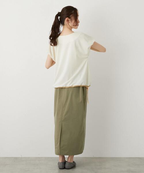 MELROSE claire（メルローズ クレール）の「【テンセルストレッチツイルベイカースカート】（スカート・レディース・ダークネイビー/カーキ/ベージュ・3/2）」の20枚目の写真