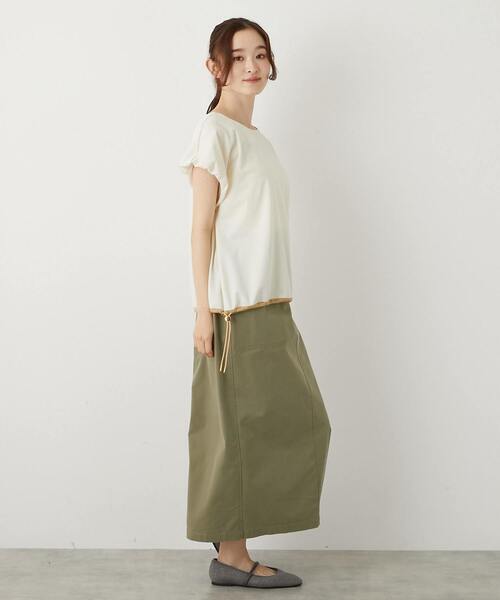 MELROSE claire（メルローズ クレール）の「【テンセルストレッチツイルベイカースカート】（スカート・レディース・ダークネイビー/カーキ/ベージュ・3/2）」の21枚目の写真