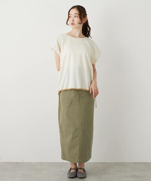 MELROSE claire（メルローズ クレール）の「【テンセルストレッチツイルベイカースカート】（スカート・レディース・ダークネイビー/カーキ/ベージュ・3/2）」の22枚目の写真