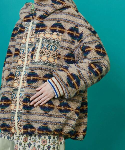 FRAPBOIS（フラボア）の「ボアクロア ブルゾン（ブルゾン・レディース・ブラック/ベージュ・1/0）」の5枚目の写真