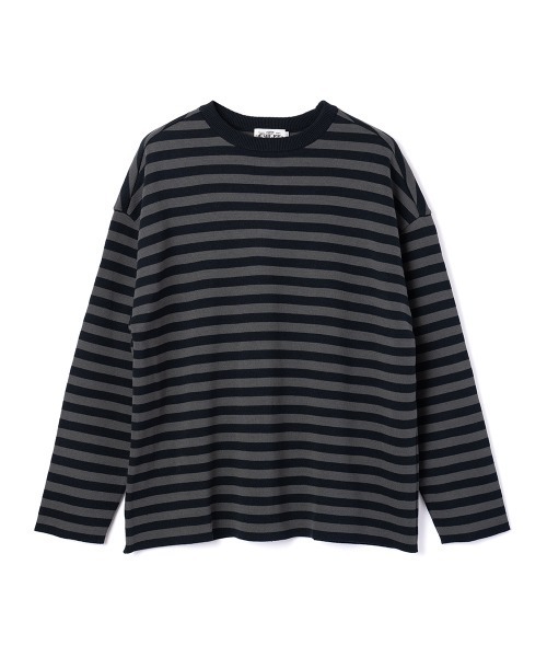 セール】NARROW PITCH BORDER BASQUE KNIT SW（ニット/セーター 