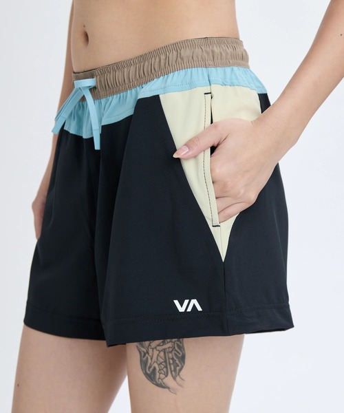 RVCA(ルーカ)の「RVCA レディース STARTER SHORT ショートパンツ 【2025年秋冬モデル】/ルーカウエストゴムドローコード付き配色ショートパンツ(その他パンツ・レディース・ブラック・X-SMALL/SMALL/MEDIUM/LARGE)」の3枚目の写真