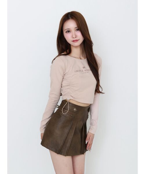 EATME（イートミー）の「アシンメトリーギャザーTOP（Tシャツ/カットソー・レディース・ピンク/オフホワイト/ワイン・FREE）」の7枚目の写真