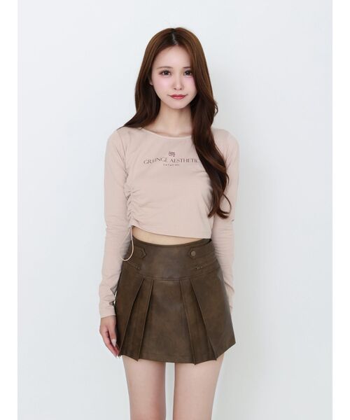 EATME（イートミー）の「アシンメトリーギャザーTOP（Tシャツ/カットソー・レディース・ピンク/オフホワイト/ワイン・FREE）」の8枚目の写真