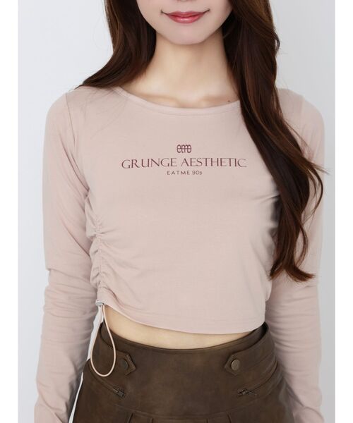 EATME（イートミー）の「アシンメトリーギャザーTOP（Tシャツ/カットソー・レディース・ピンク/オフホワイト/ワイン・FREE）」の9枚目の写真