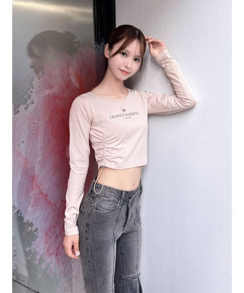 EATME（イートミー）の「アシンメトリーギャザーTOP（Tシャツ/カットソー・レディース・ピンク/オフホワイト/ワイン・FREE）」の16枚目の写真