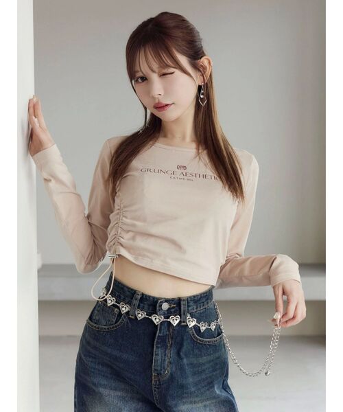 EATME（イートミー）の「アシンメトリーギャザーTOP（Tシャツ/カットソー・レディース・ピンク/オフホワイト/ワイン・FREE）」の18枚目の写真