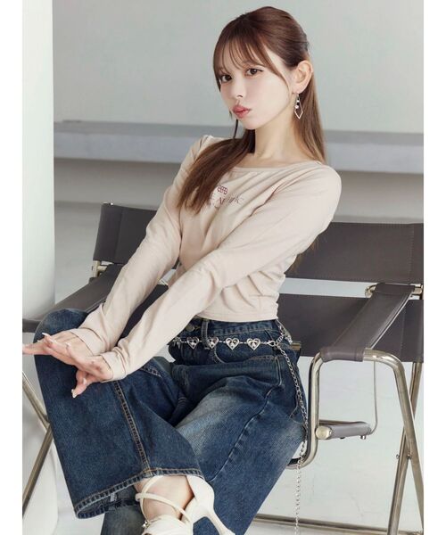 EATME（イートミー）の「アシンメトリーギャザーTOP（Tシャツ/カットソー・レディース・ピンク/オフホワイト/ワイン・FREE）」の19枚目の写真