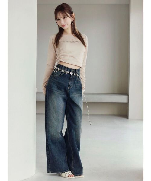 EATME（イートミー）の「アシンメトリーギャザーTOP（Tシャツ/カットソー・レディース・ピンク/オフホワイト/ワイン・FREE）」の20枚目の写真