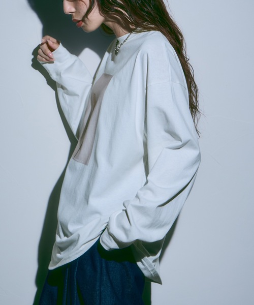 etoll.（エトル）の「フラワーフォトプリントロングTシャツ（Tシャツ/カットソー・レディース・ホワイト系1/ホワイト系2・FREE）」の7枚目の写真