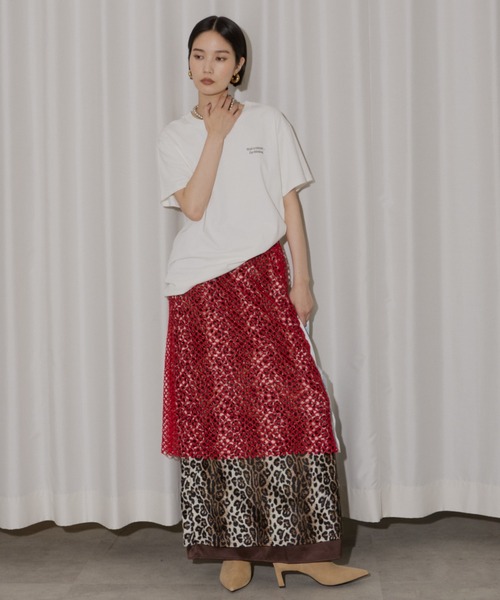 Furry leopard skirt / ファーリーレオパードスカート（スカート