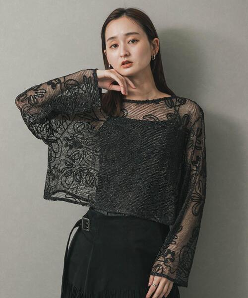 セール】コードシシュウメッシュトップ（Tシャツ/カットソー）｜SENSE