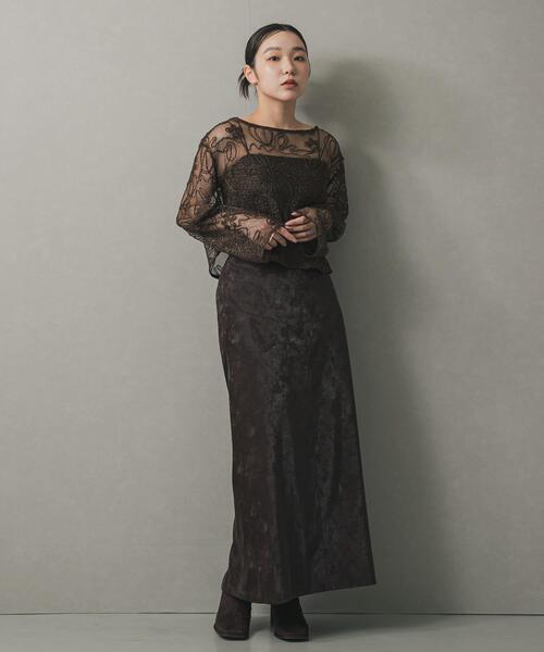 SENSE OF PLACE by URBAN RESEARCH（センスオブプレイスバイアーバンリサーチ）の「コードシシュウメッシュトップ（Tシャツ/カットソー・レディース・ブラウン/ブラック/アイボリー・ONE）」の11枚目の写真