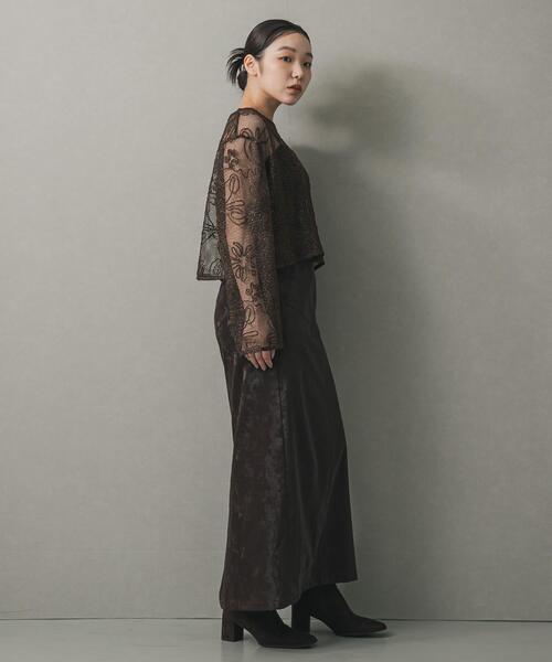 SENSE OF PLACE by URBAN RESEARCH（センスオブプレイスバイアーバンリサーチ）の「コードシシュウメッシュトップ（Tシャツ/カットソー・レディース・ブラウン/ブラック/アイボリー・ONE）」の13枚目の写真