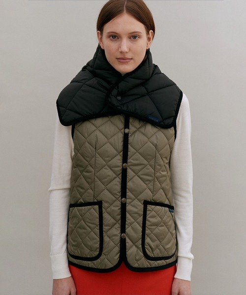 LAVENHAM(ラベンハム)の「Contrast Cornard Gilet Womens / コントラスト コナード ジレ ウィメンズ - C62:Cork(ベスト・レディース・ベージュ系その他/ブラック/ベージュ系その他4・6/8/16/14/12/10)」の7枚目の写真