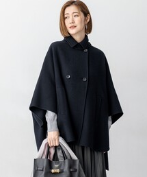 【見上愛さん着用/Oggi12月号掲載】ウールライトリバー ポンチョシルエット コート