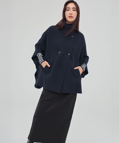 見上愛さん着用/Oggi12月号掲載】ウールライトリバー ポンチョ