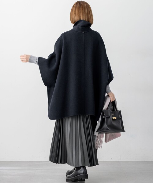 見上愛さん着用/Oggi12月号掲載】ウールライトリバー ポンチョ