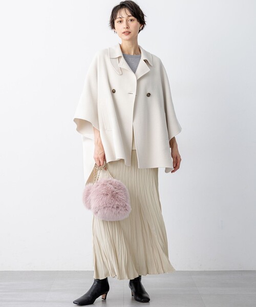 見上愛さん着用/Oggi12月号掲載】ウールライトリバー ポンチョ