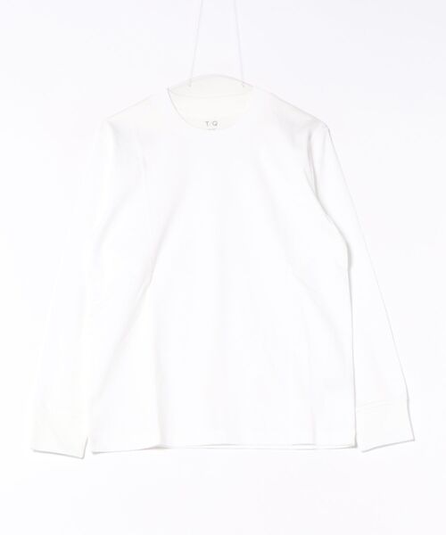 TAKA-Q(タカキュー)の「Tシャツ メンズ 長袖 ストレッチ 綿 コットン 無地 シルケット スムス スロープネック ドレスT(Tシャツ/カットソー・メンズ・ホワイト/ネイビー・S/MEDIUM/LARGE/X-LARGE)」の14枚目の写真